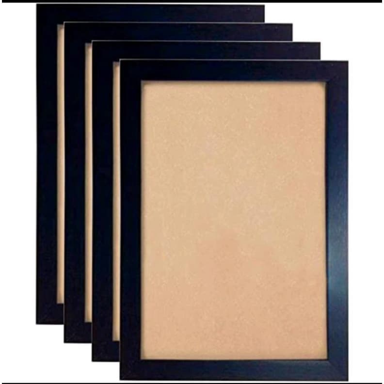 kit com 4 molduras A4 30x21 (PRETA)  com acetato