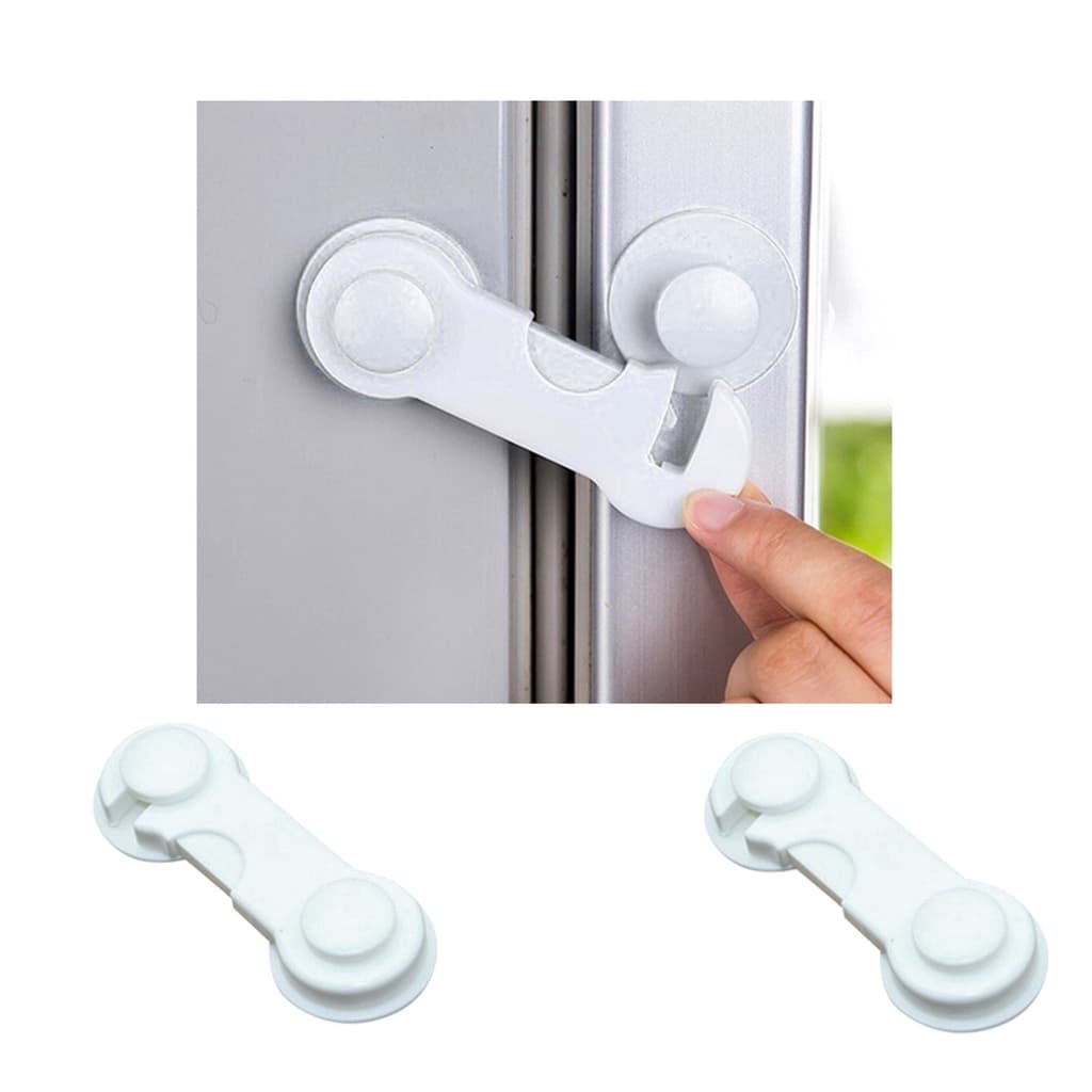 Kit com 2 travas portas e geladeira segurança crianças PGB2