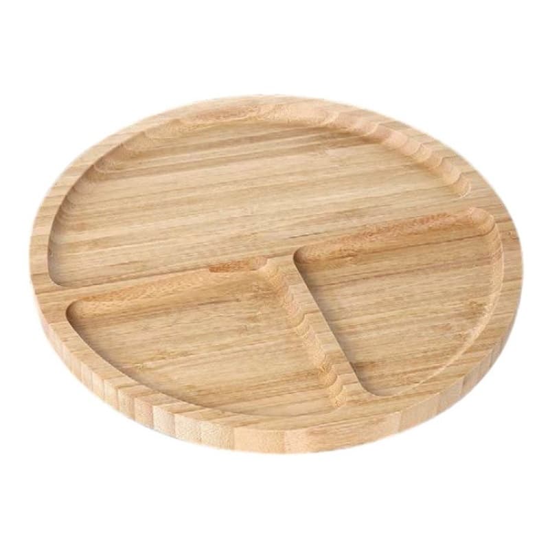 Gamela Petisqueira Redonda Em Bambu 3 Divisões