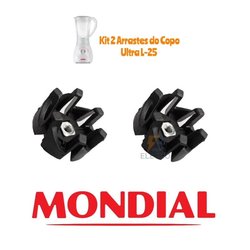 Arraste do Copo 2 Peças Liquidificador Ultra L-25 e Mondial L-20 / L-28 L-34 L-35 ( Dinâmico e Power )