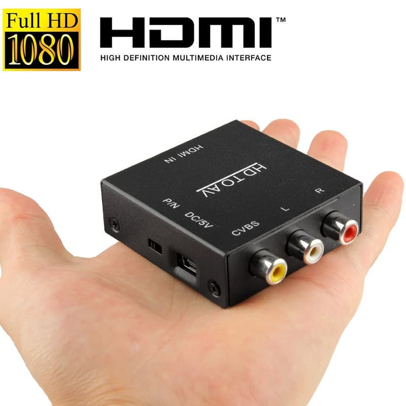 HDV-M610 Mini Tamanho Full HD 1080P HDMI Para Adaptador Conversor De Vídeo AV/CVBS