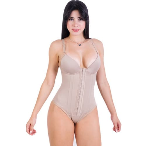 Body Cinta Com Bojo Modelador 6 Barbatanas Alta Compressão