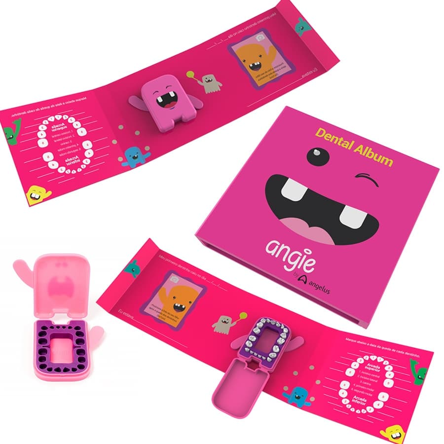 Porta Guarda Dente de Leite Infantil Rosa Premium - Dental Álbum