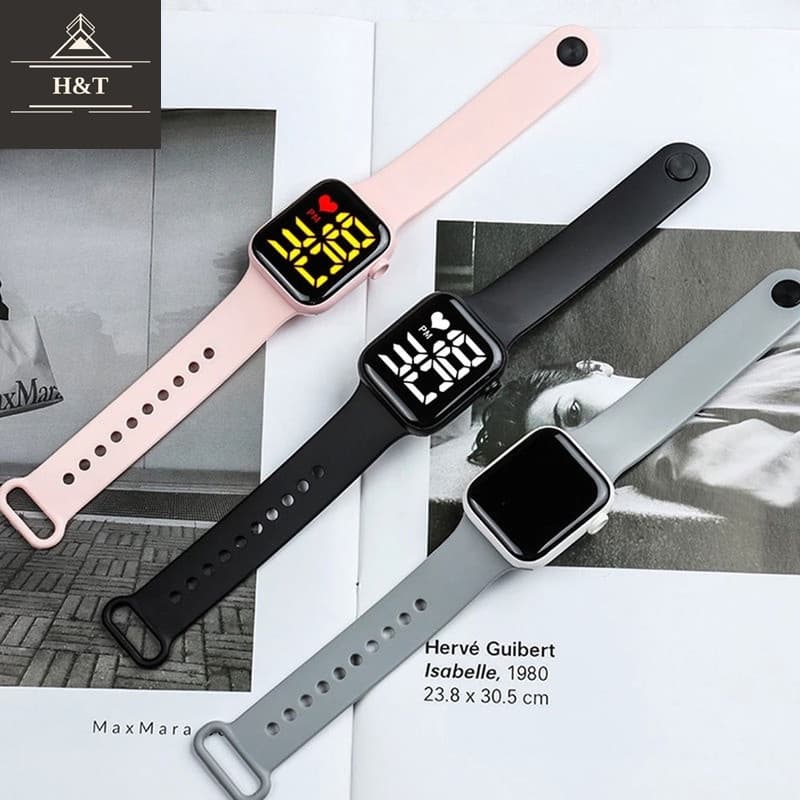 Relógio Feminino Digital Eletrônico Led Quadrado masculino à Prova D'água 2021 novo Unissex