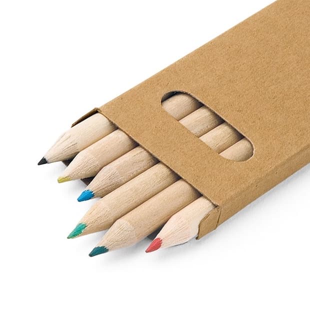 Lápis de cor mini para colorir pintar conjunto kit escolar com 6 cores festa lembrancinha Mini Lapis
