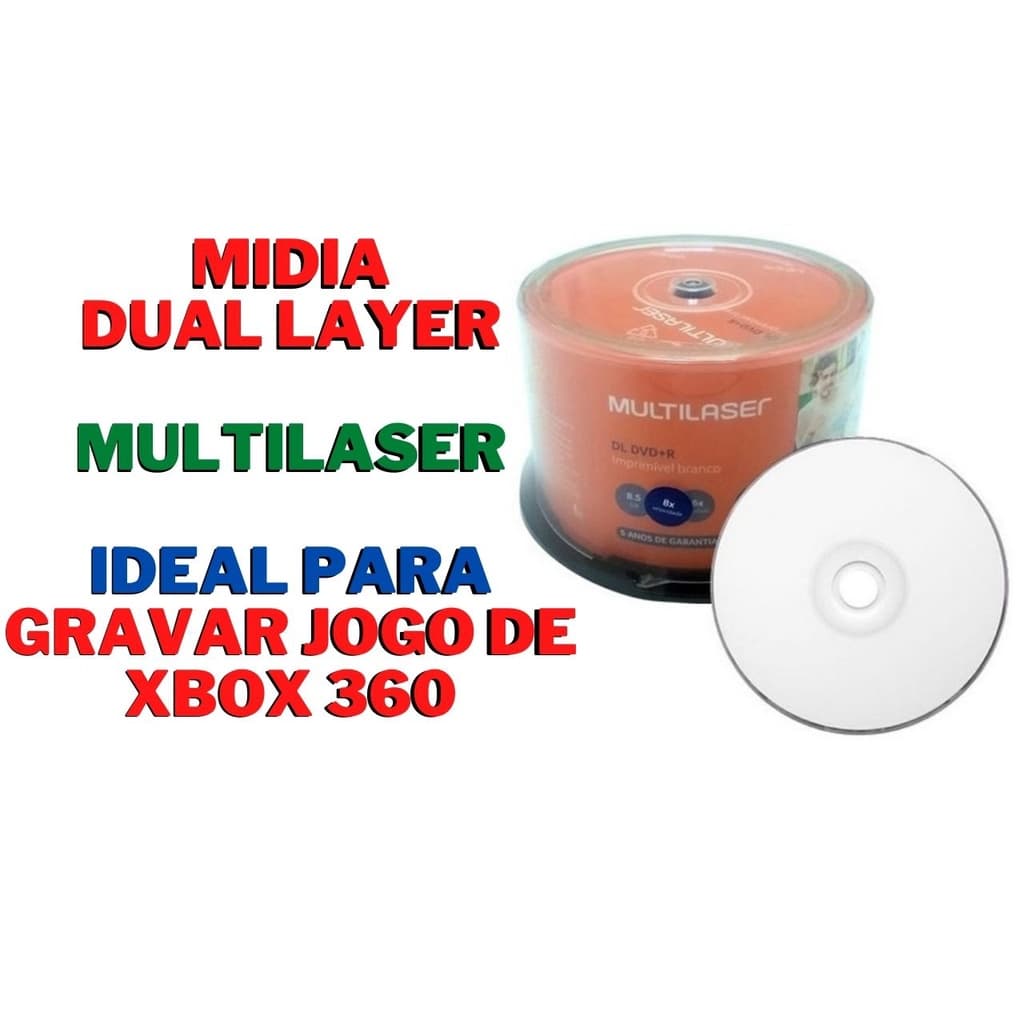 Dvd-r 8.5gb Dual Layer Multilaser Printable 240min 1-8x Kit 04 Unidades