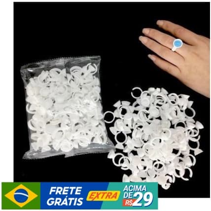 Kit 100 Anel Porta Cola Para Alongamento De Cílios Fio A Fio