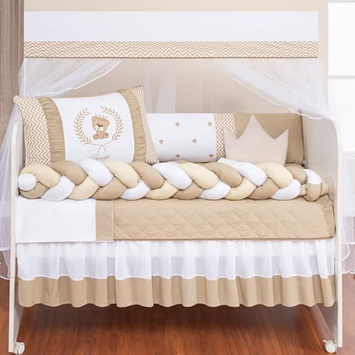 Protetor Berço Trança Ursinho Ted Menino Menina Várias Cores