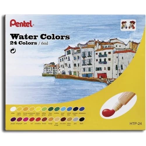 Aquarela Pentel Semi Profissional Htp 24 Cores X 6ml