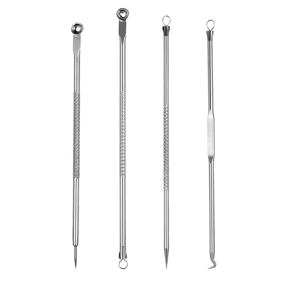 Kit 4 Kit Extrator De Cravos E Espinhas Profissional Aço Inox Limpeza De Pele Estética ProntoEntrega