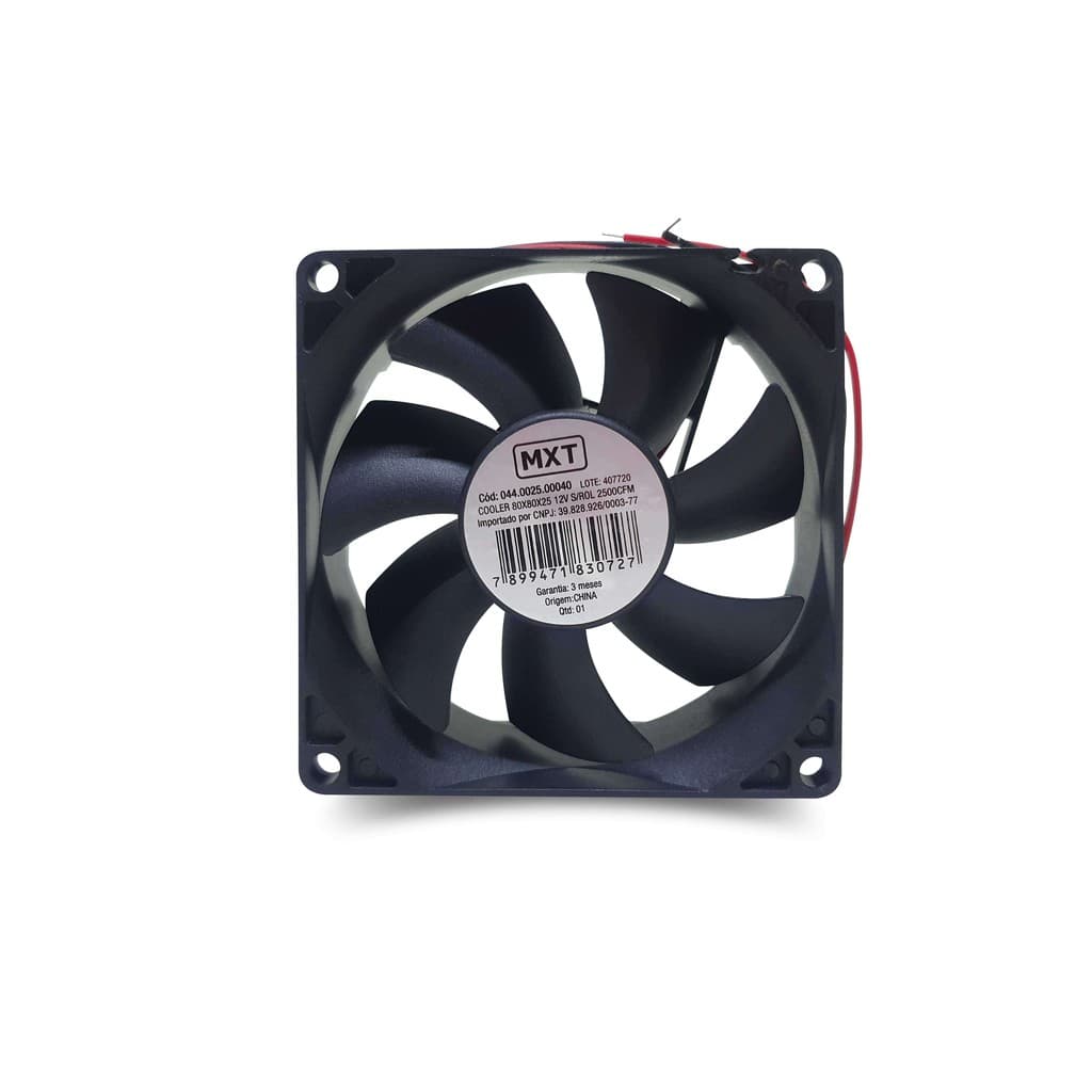 Ventoinha / Cooler Para Chocadeira. 80x80x25 12 V 2500 Rpm