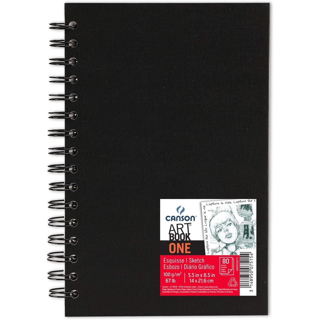 Bloco Espiral Sketchbook Canson One 80fls 100g A5 14x21,6cm
