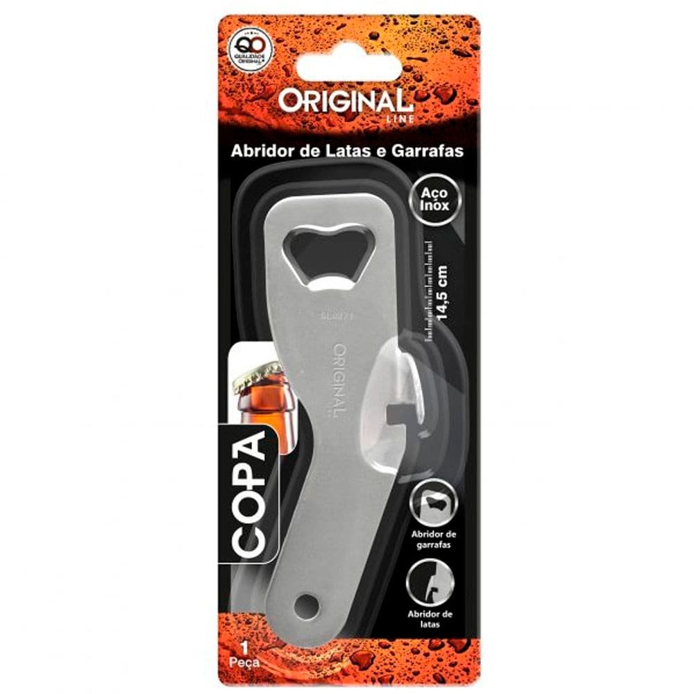 Abridor 14,5cm   de Latas Garrafa Original Line Inox
