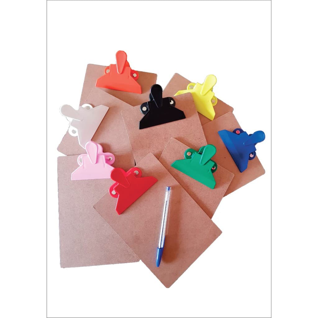 10 Mini Pranchetas Mdf 148x210mm Com Porta Caneta