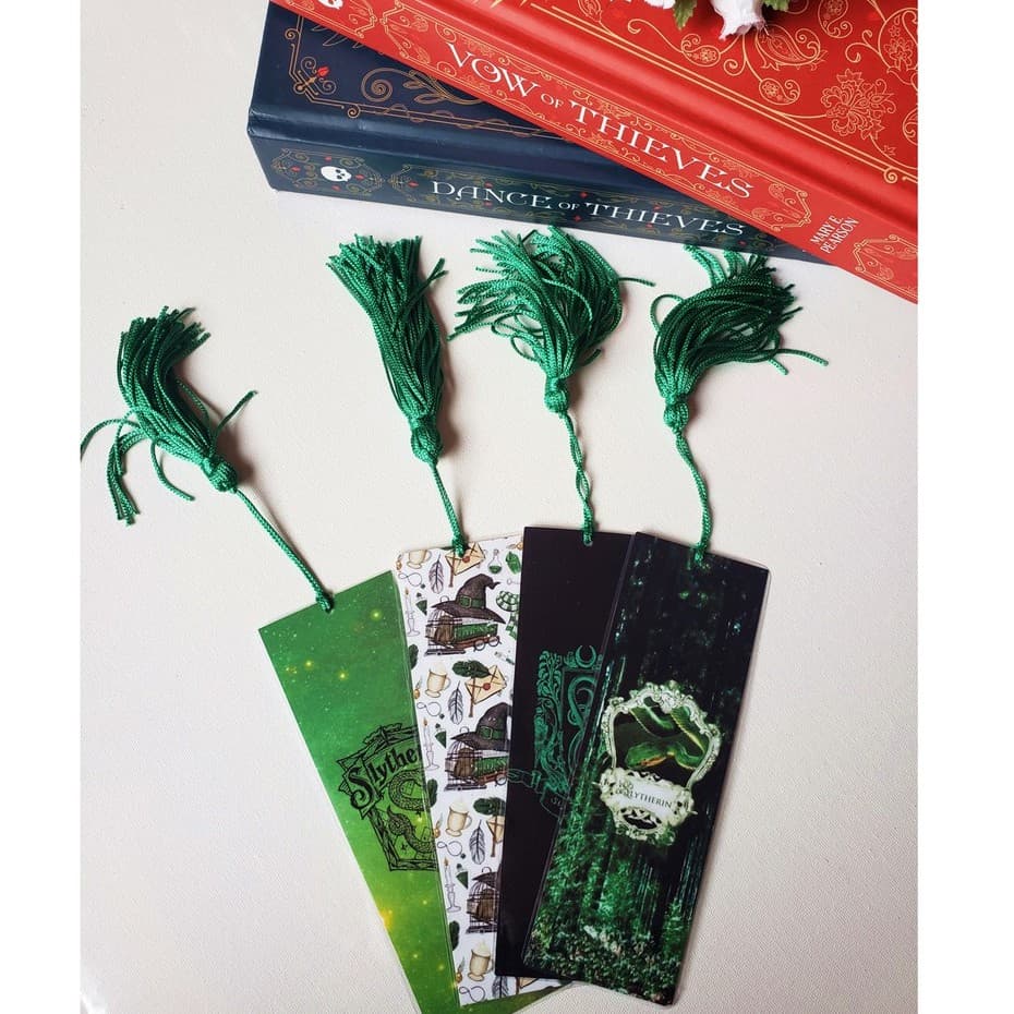 Marcador de Página Sonserina Slytherin Harry Potter com ou sem Tassel Plastificado