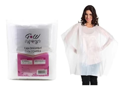 Capa Descartavel Plastica Salão De Beleza 1,20x1,20 50un