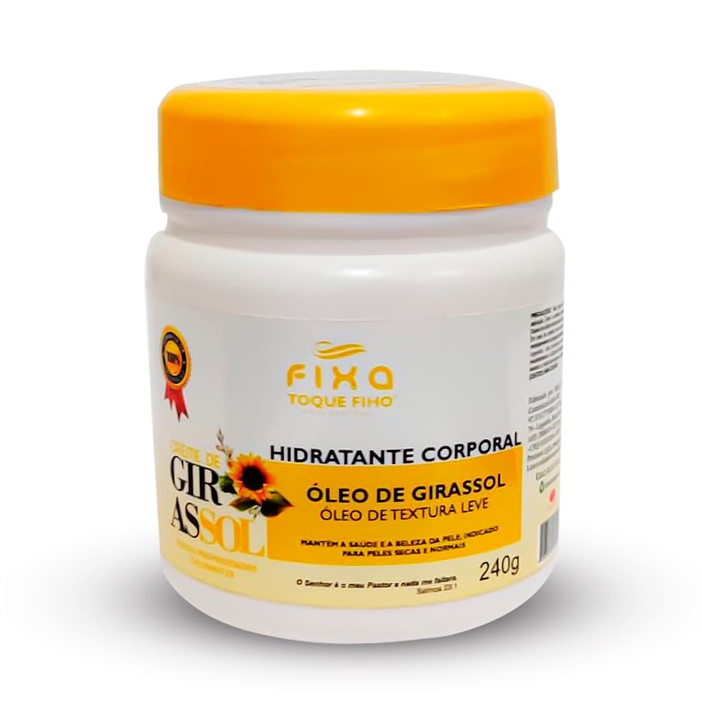 Hidratante Corporal Óleo de Girassol 240gr Para Todos Tipos de Peles - Pele Ressecada - Pele Sensível