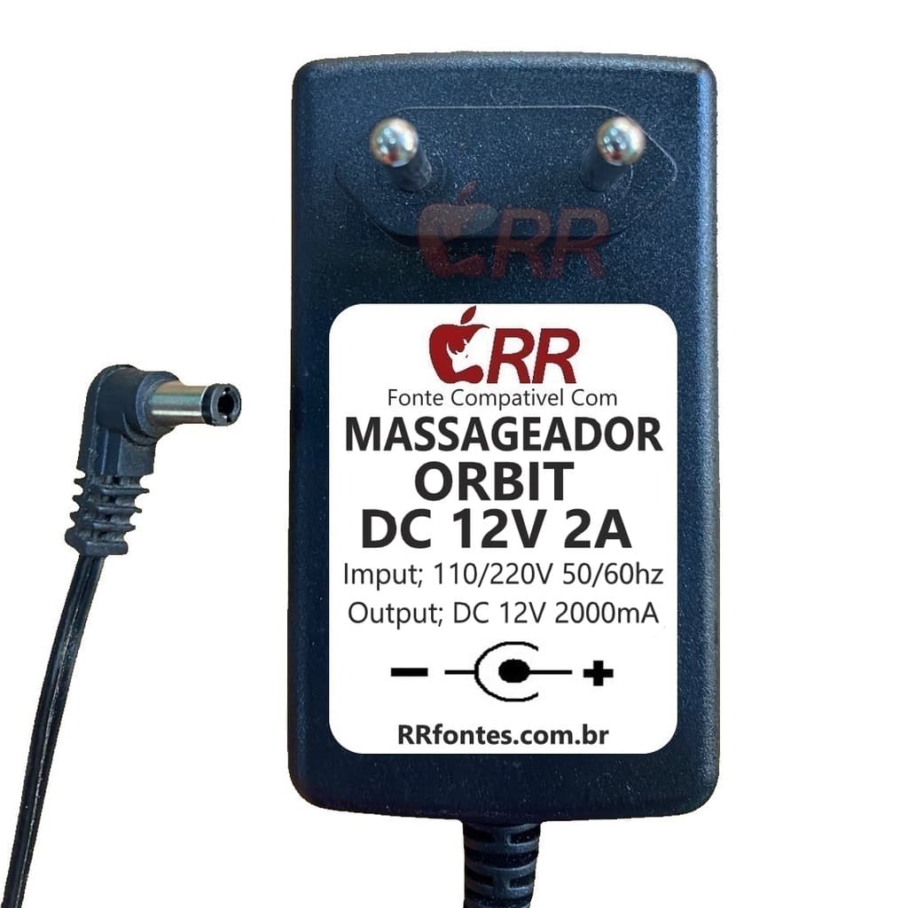 Fonte Carregador Dc 12v 2a Para Massageador ORBIT