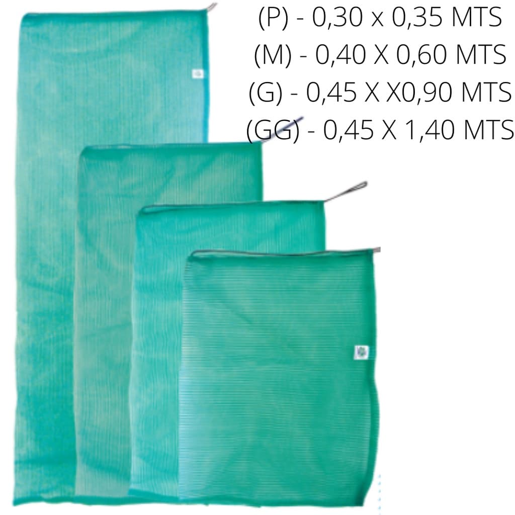 Samburá Sacola Para Peixe Covo Saco Nylon Sem Aro Verde Tamanhos Diversos P M G GG