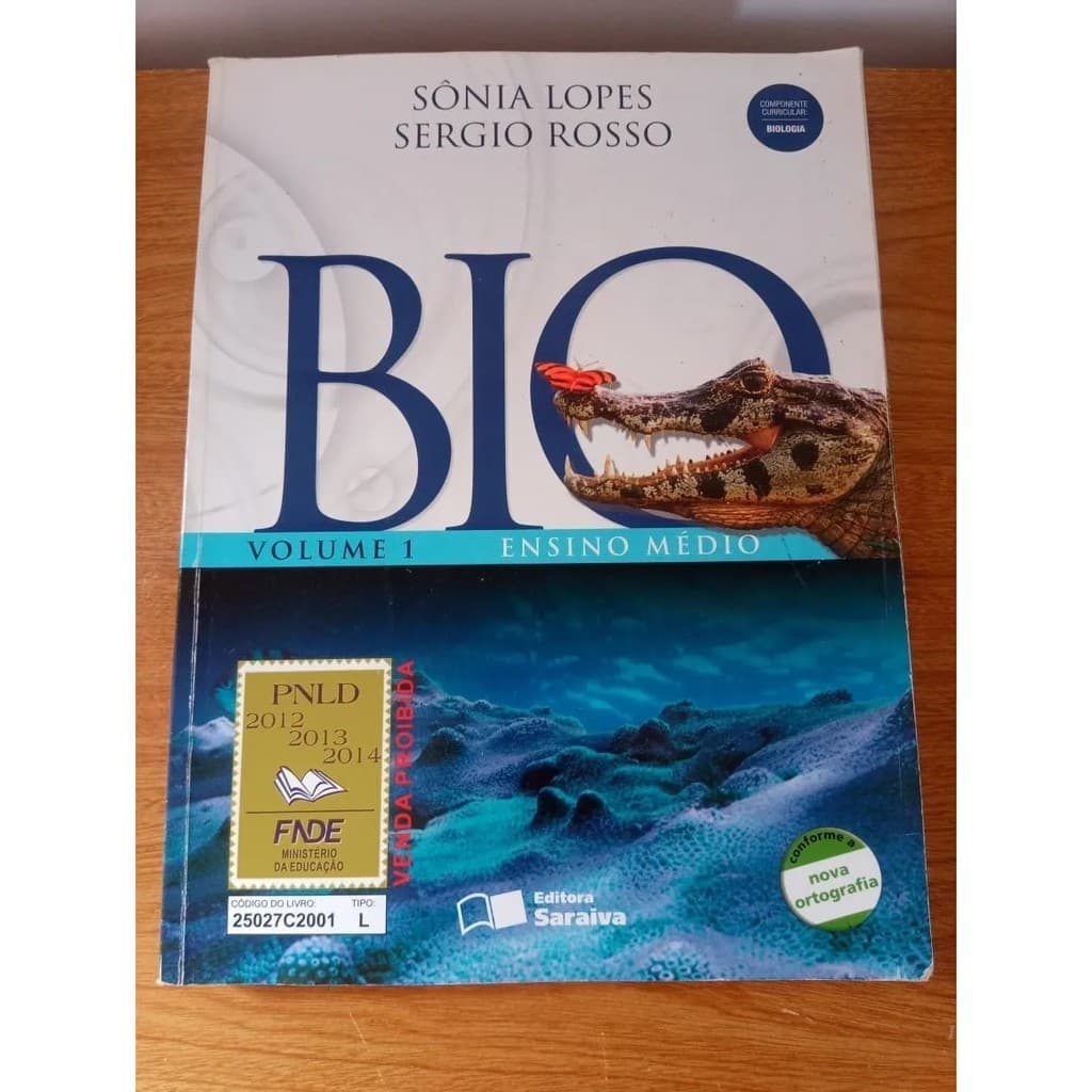 Livro: Bio, Vol 1 - Ensino Medio - Sônia Lopes.