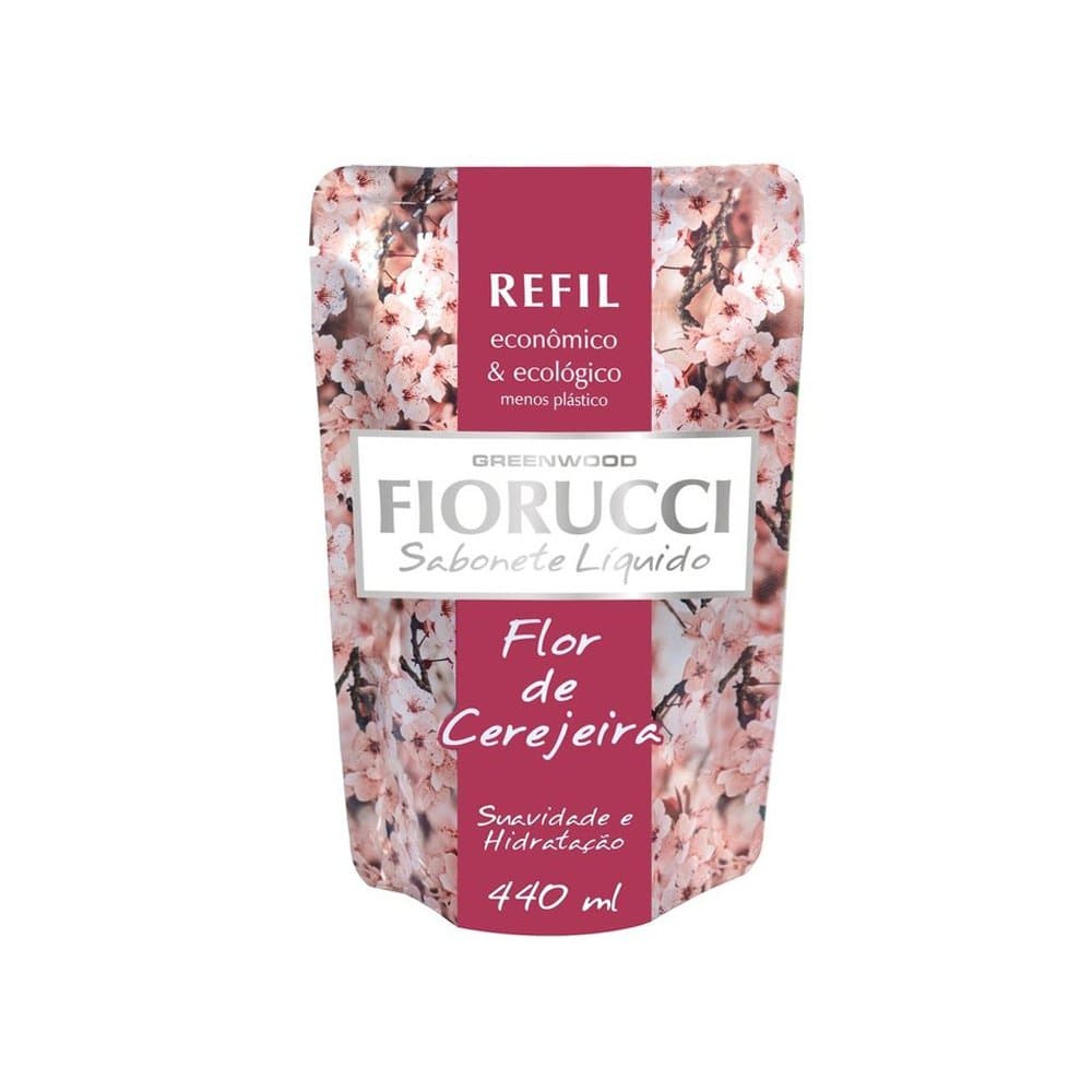 Sabonete Fiorucci Flor De Cerejeira, Liquido, Refil, 440Ml