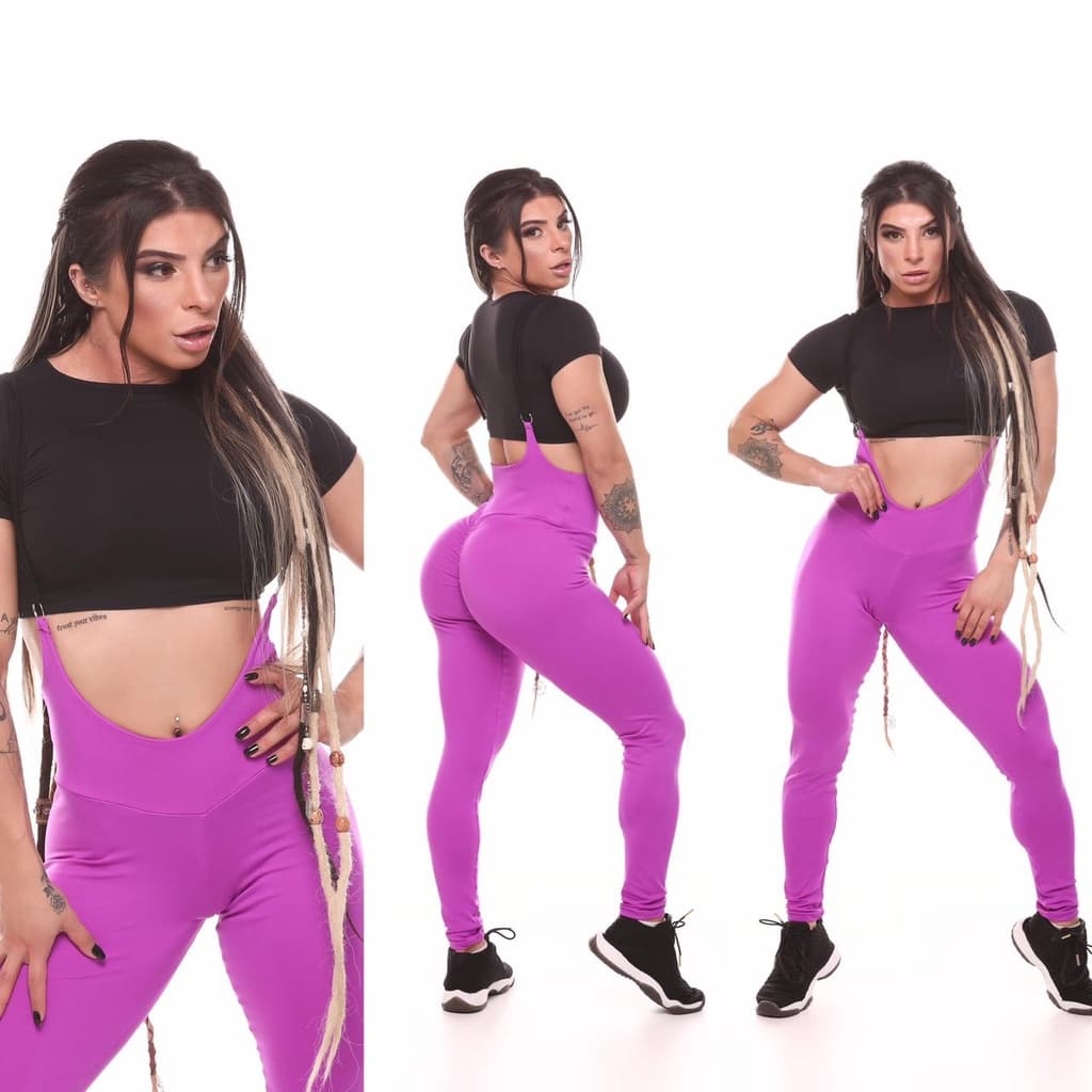 Jardineira Empina Bumbum Roxa People Fit