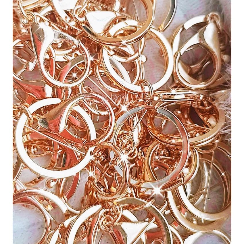 Chaveiro Argola e Lagosta  Prata e Dourado