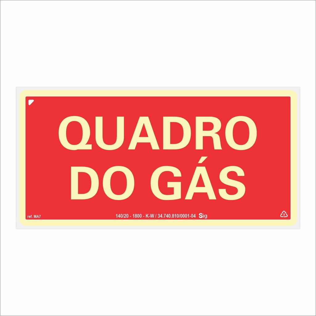 Placa de Sinalização Quadro do Gás