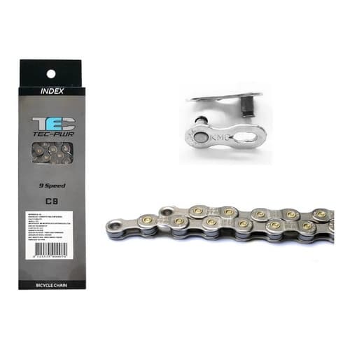 Corrente Fina Indexada Cinza - 9v (116 Elos) C9 - Tec