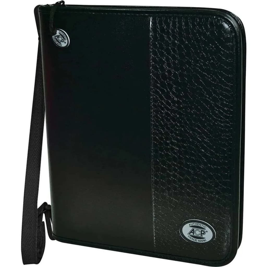 Fichario Escolar Universitario C/ Ziper Alça Croco Preto