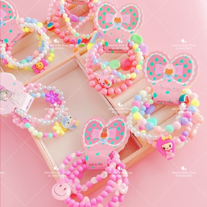 kit 12 pulseiras Para Crianças Infantil Frutas Doces Coloridos moda