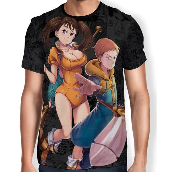 Camisa Full Print Dark Mangá Diane e King - Nanatsu No Taizai