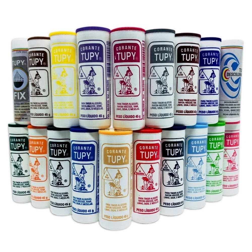 Corante para Tingir Tecidos Roupa Tupy 45g Diversas Cores