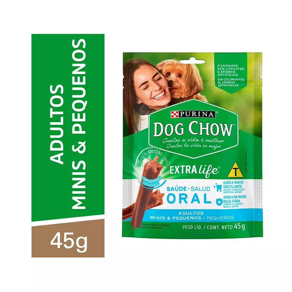 Dog Chow Extra Life Saúde Oral para Cães de Porte Mini e Pequeno 45g