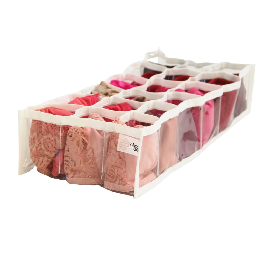 Organizador de calcinhas e meias com 18 nichos- varejo e atacado