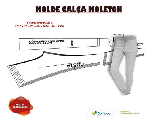 Molde De Calca Moletom, Modelagem&Diversos, P ao XG