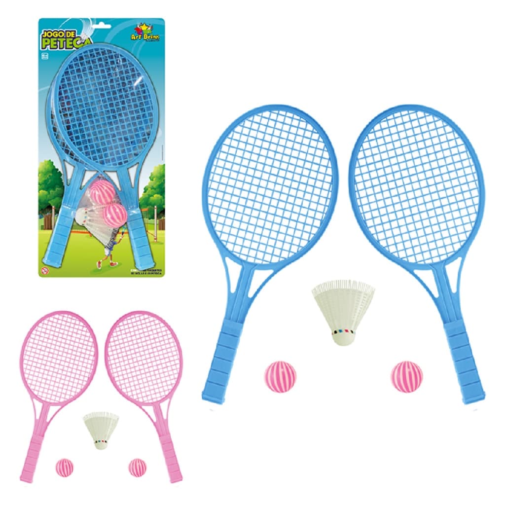 Raquetes Peteca Brinquedo Infantil 2 Bolinhas Badminton Nf