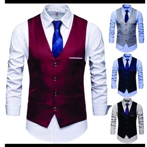 Colete Social Masculino Slim quatro cores.