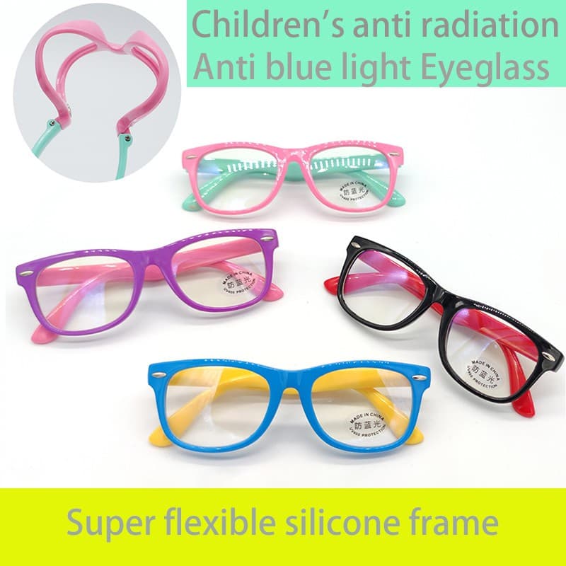 Óculos De Silicone Infantil Com Armação De Silicone Anti-Luz Azul Anti-Yopia sunglasses