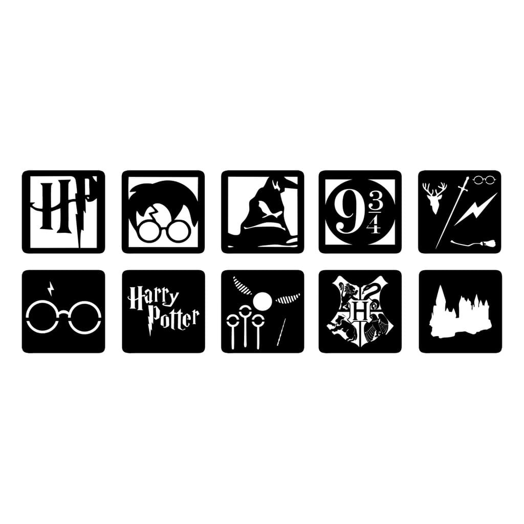 10 Kit Mini Quadros Harry Potter Decoração Sala Quartos