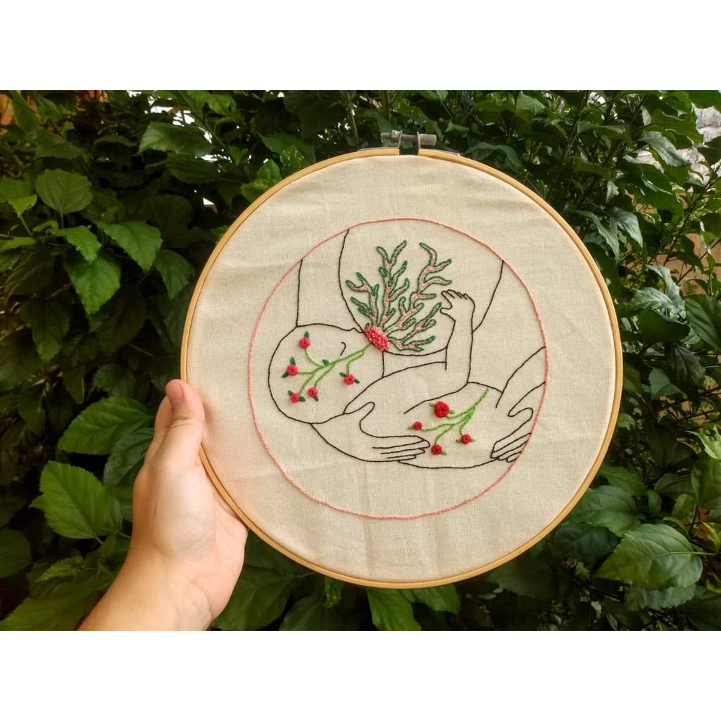 Quadrinho em bastidor - AMAMENTAÇÃO