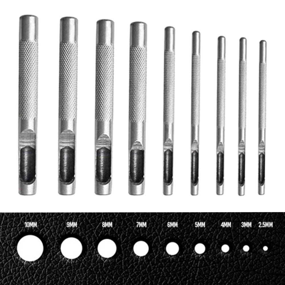 Kit Vazador Perfurador Furador Couro Borracha Cortica 9pcs