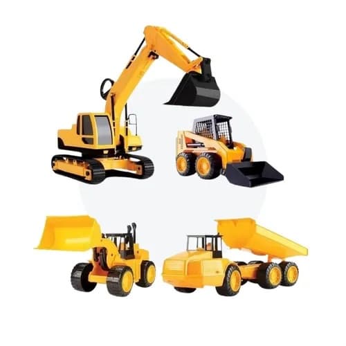 Kit 4 Tratores Escavadeira Carregadeira Workers Series Roma