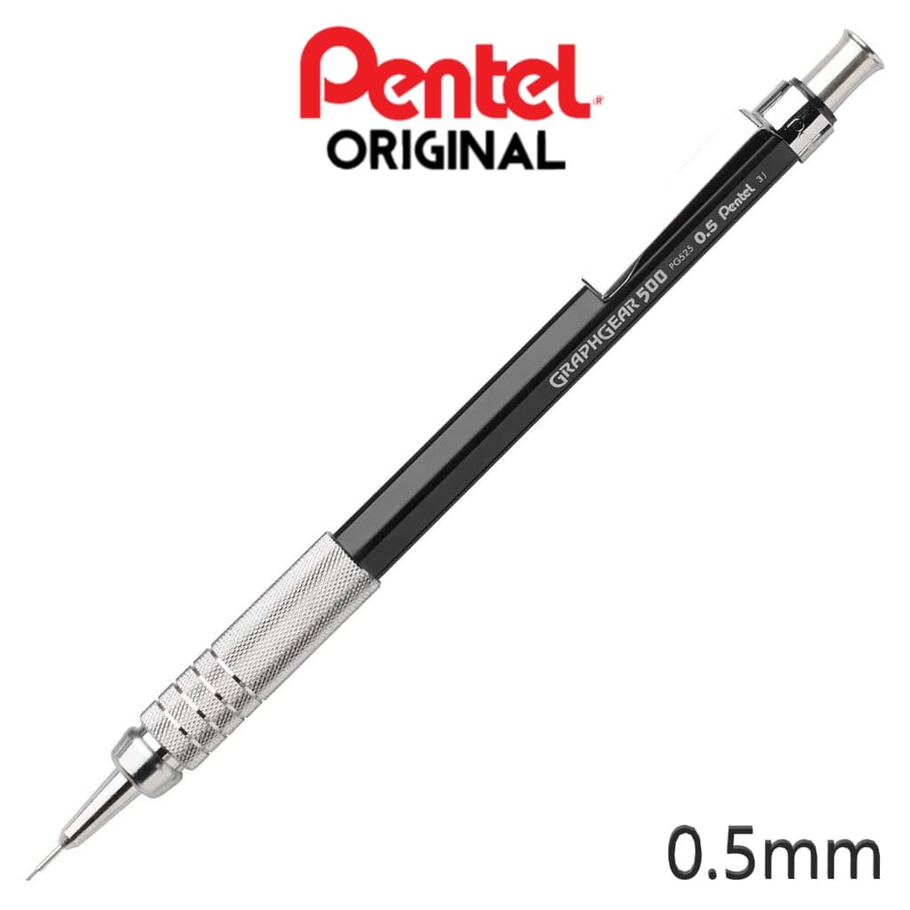 Lapiseira Pentel 0.5 Mm Técnica Graphgear 500 Grip Metal