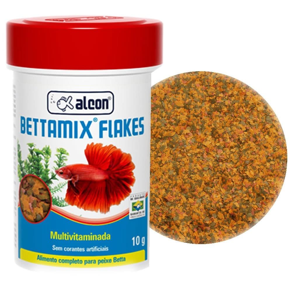 Ração Alcon Bettamix Flakes 10g Alimento Peixes
