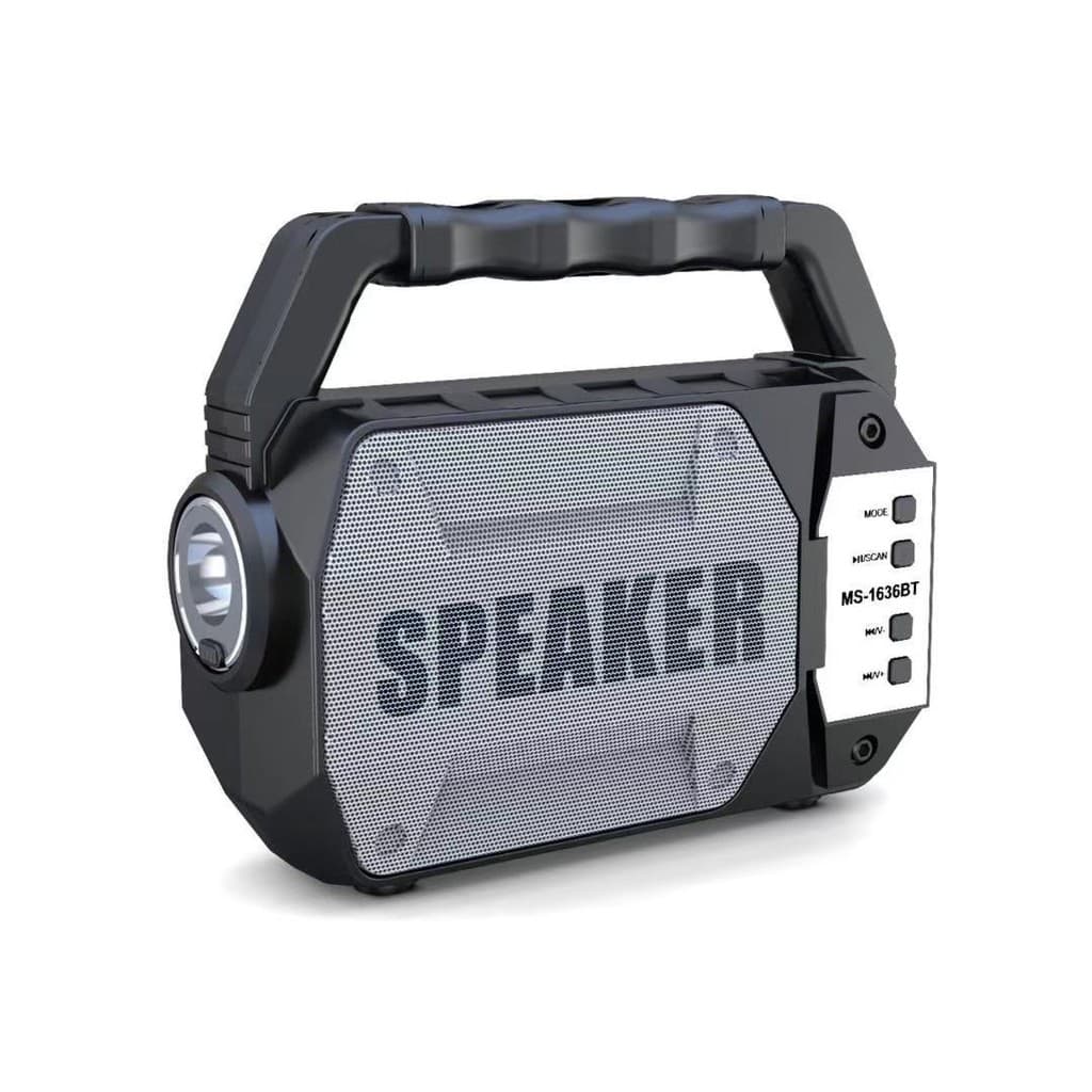 Caixa de Som Portátil Bluetooth USB Cartão SD Rádio FM MP3 Player Ms1636bt