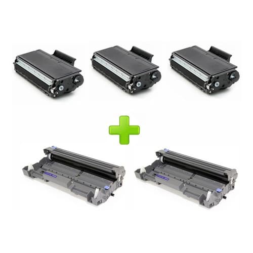 Kit 3 Toners Tn580 Tn620 Tn650 + 2 Fotocondutor 8080 8060
