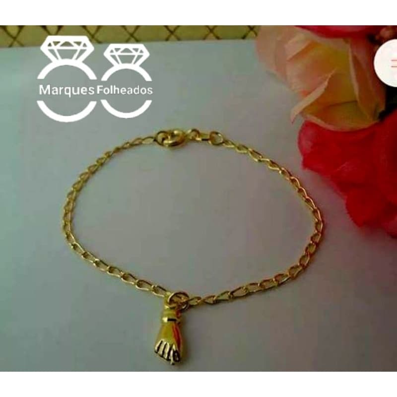 Pulseira folheado a ouro figuinha bebê criança promoção menor preço