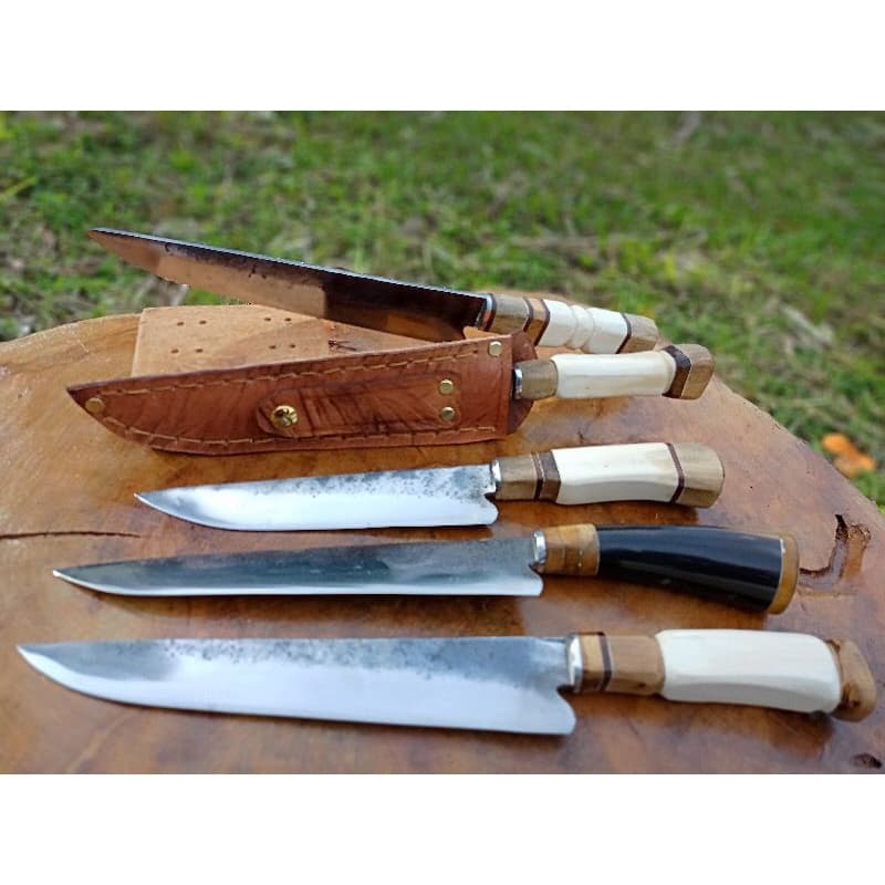 Facas Artesanais Disco de Arado Osso/Chifre e madeira - Opção de Gravar nome