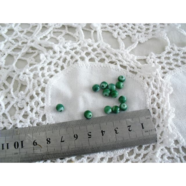 miçanga bola 6 esmaltada verde 20 pçs